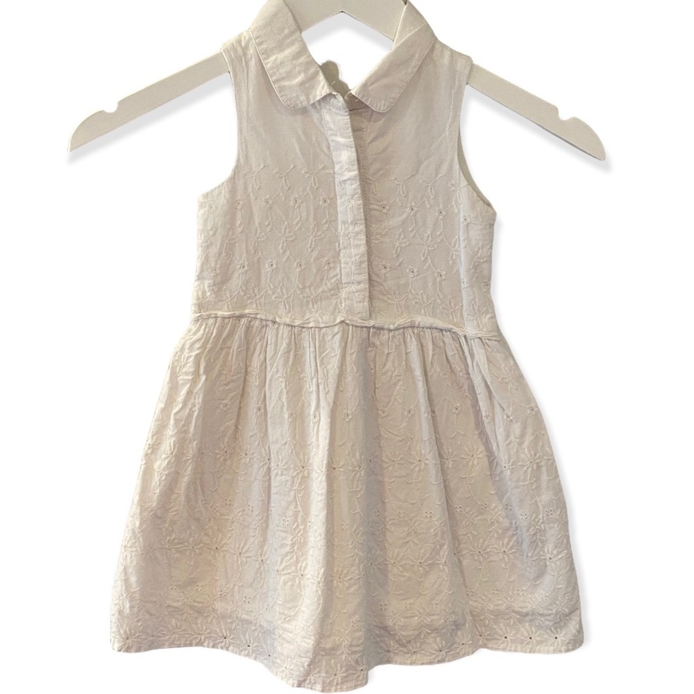 Gap White Eyelet Collared Dress - 4/5